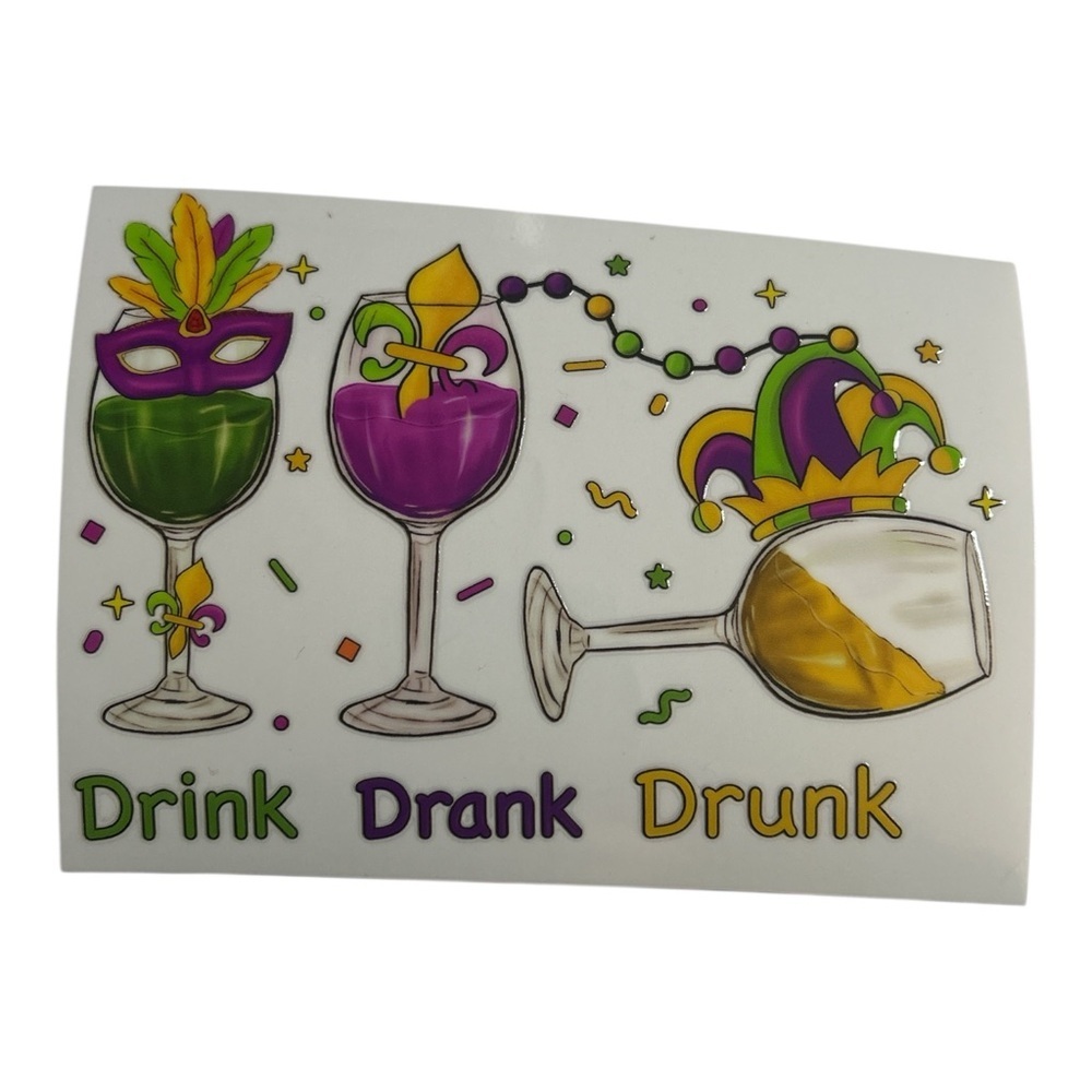 Mardi Gras Drink Drank Drunk Cup Decal 510